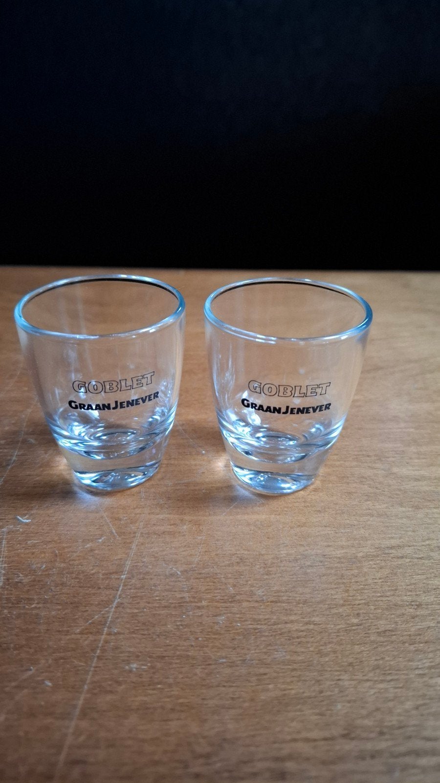 goblet jenever borrel shot glazen (set van 2), Verzamelen, Glas en Borrelglaasjes, Ophalen of Verzenden, Zo goed als nieuw, Overige typen
