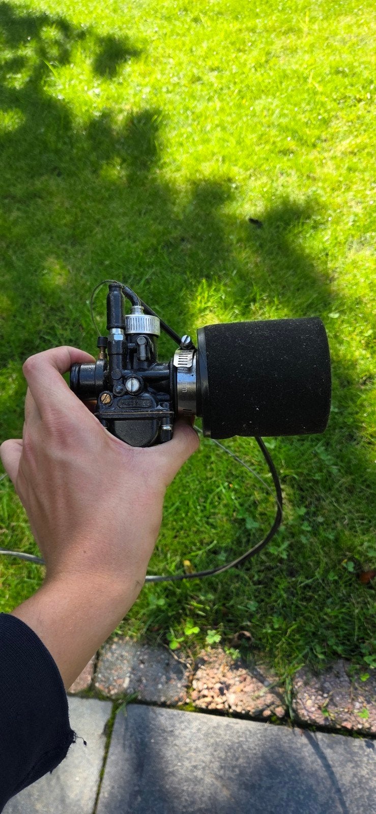 Carburateur 21mm met powerfilter en kabel, Fietsen en Brommers, Ophalen of Verzenden, Gebruikt, Carburateur