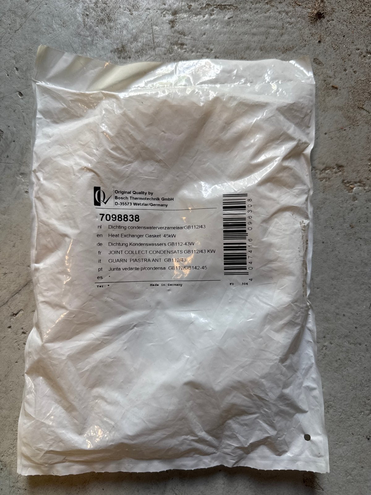 Nefit condensbakpakking 7098838 - Nieuw, Ophalen, Nieuw, Overige merken, Overige typen