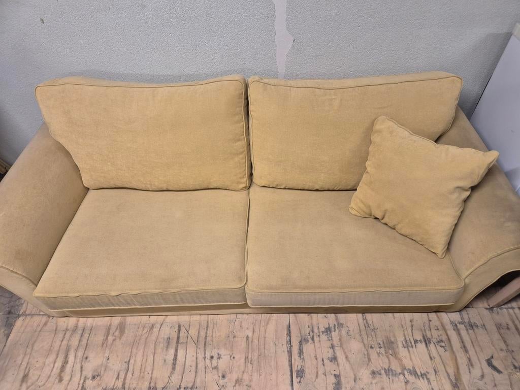 2/3 zits gele bank geel, Huis en Inrichting, Banken | Bankstellen, Ophalen of Verzenden, 75 tot 100 cm, Tweepersoons