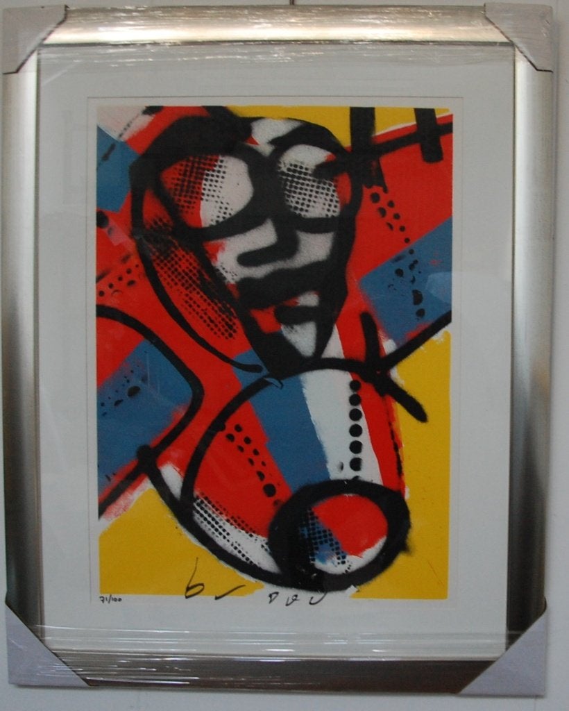 Herman Brood zeefdruk nu 3 vliegtuig, Gesigneerd, Ophalen, Portret en Figuren, Zeefdruk