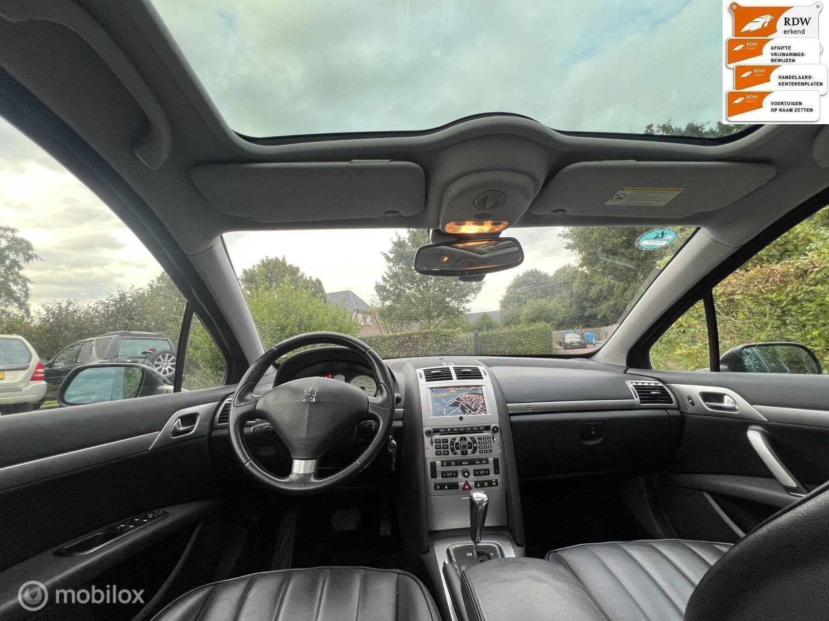 unieke Peugeot 407 SW 3.0-24V V6 Féline Aut 2007 full optio, Auto's, Gebruikt, Zwart, Verwarmde buitenspiegels, 2947 cc