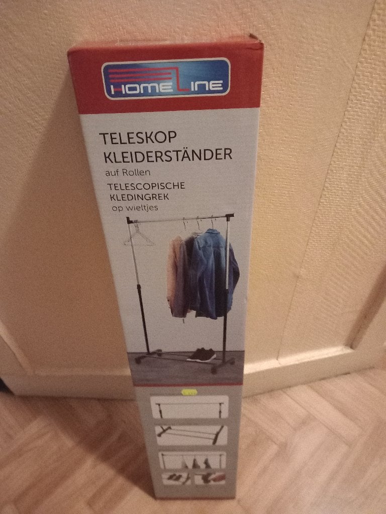 Kledingrek in verpakking, Ophalen, Met wielen, Nieuw