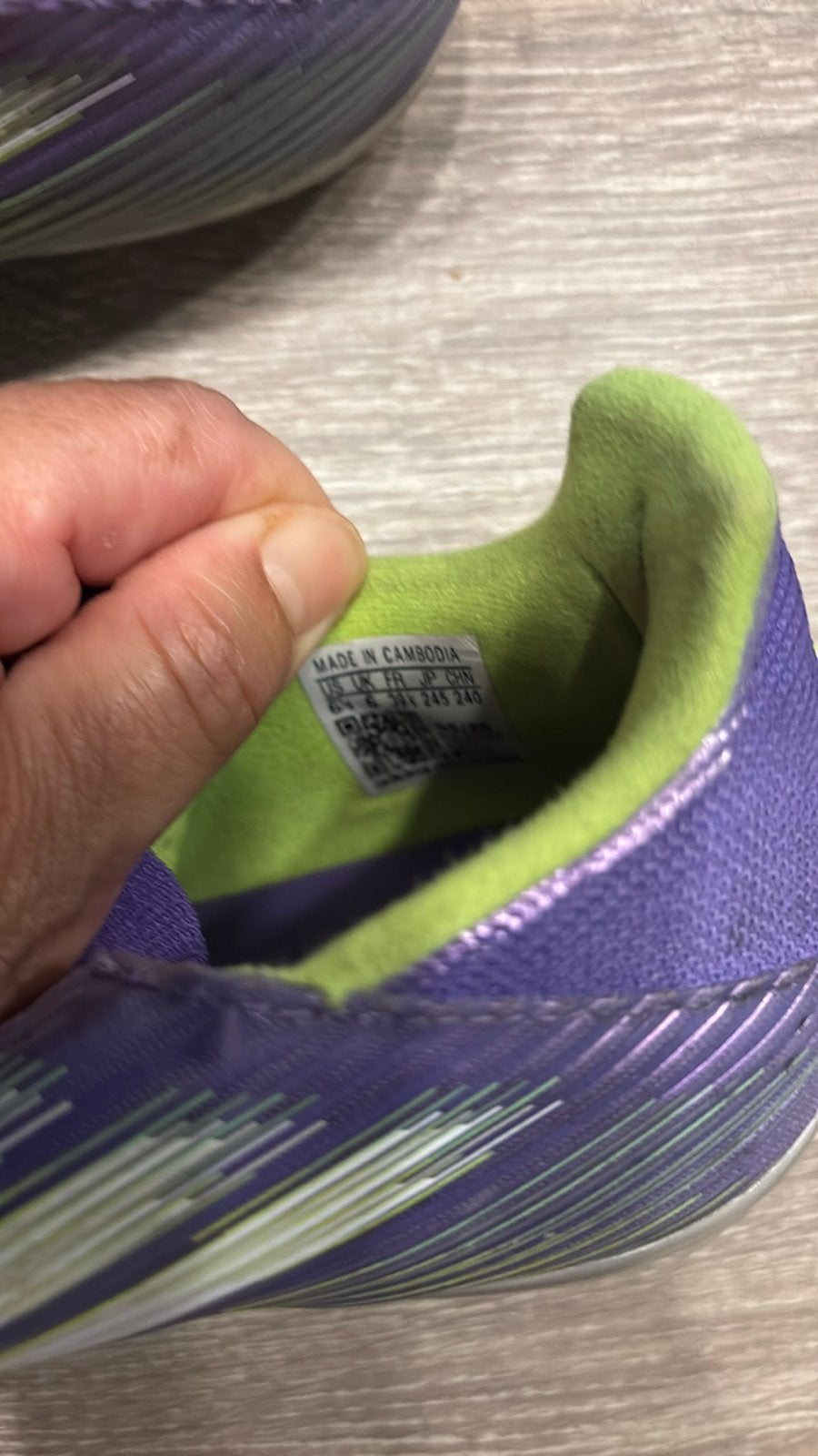 Adidas F50 Voetbalschoenen - Paars/Groen maat 39, Ophalen of Verzenden, Zo goed als nieuw, Schoenen
