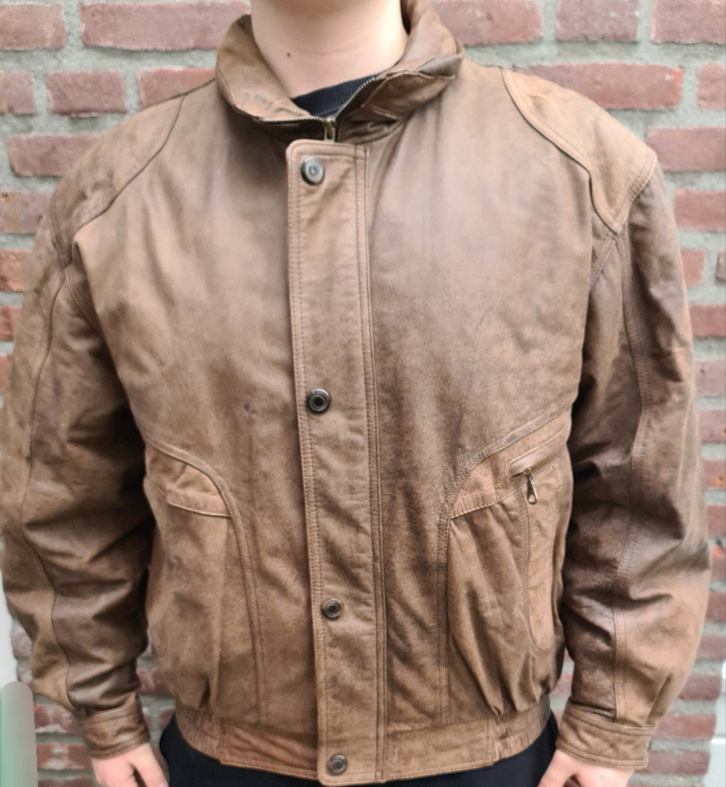 Echt Lederen Jas Maat 56, Ophalen of Verzenden, Maat 56/58 (XL), Bruin