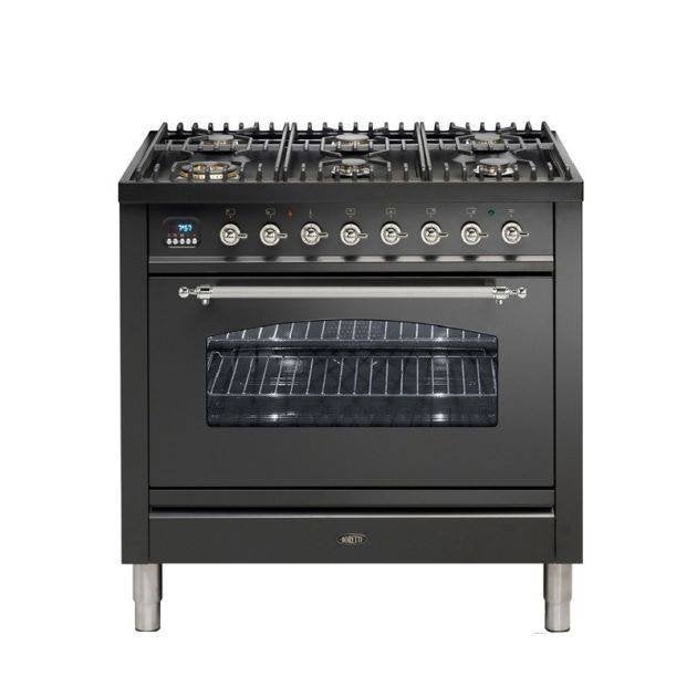 Boretti 6 pits gasfornuis met oven, Witgoed en Apparatuur, Ophalen, Gebruikt, Hete lucht, 60 cm of meer