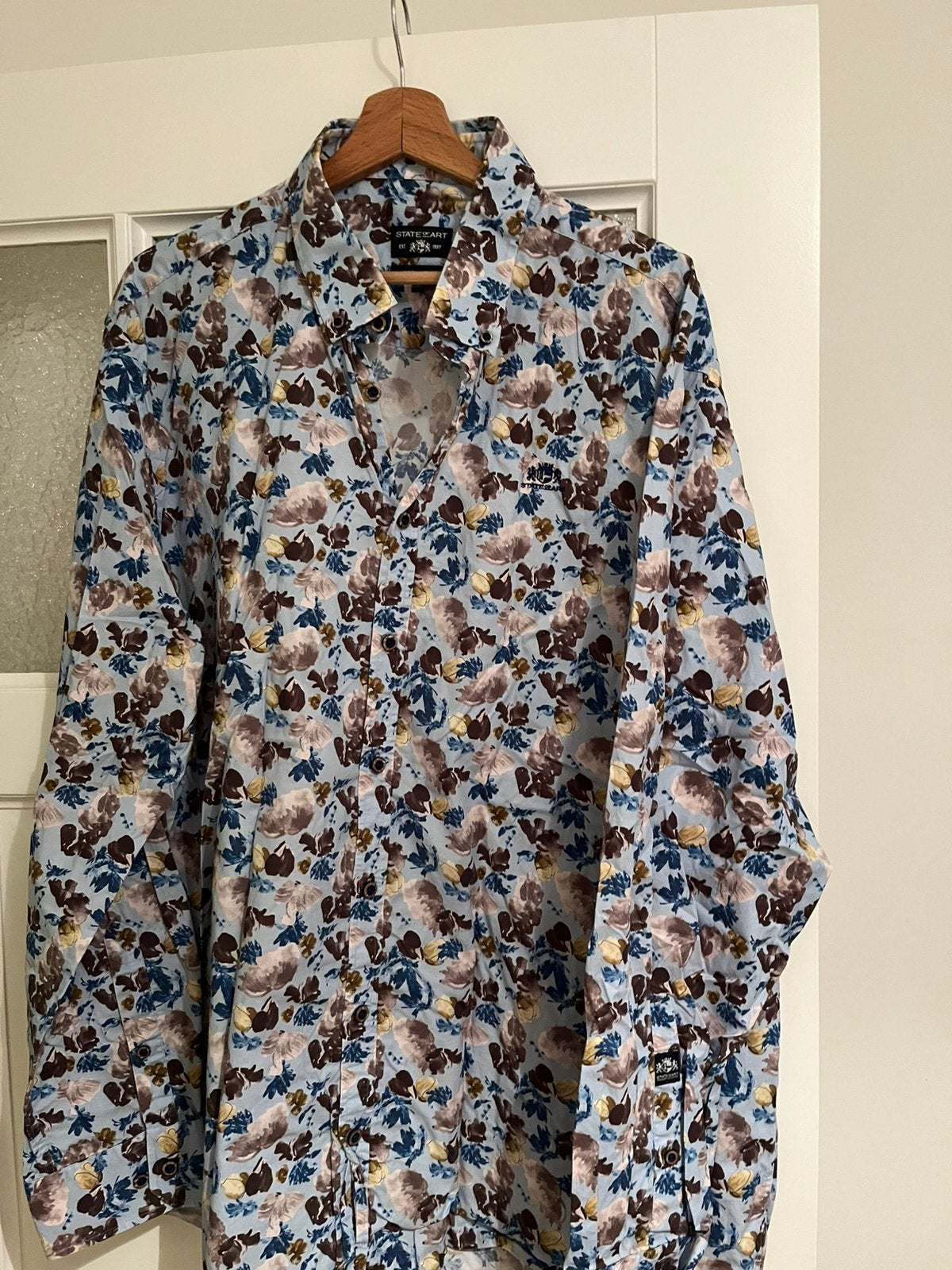 Overhemd man, Ophalen of Verzenden, Zo goed als nieuw, Blauw, Overige halswijdtes