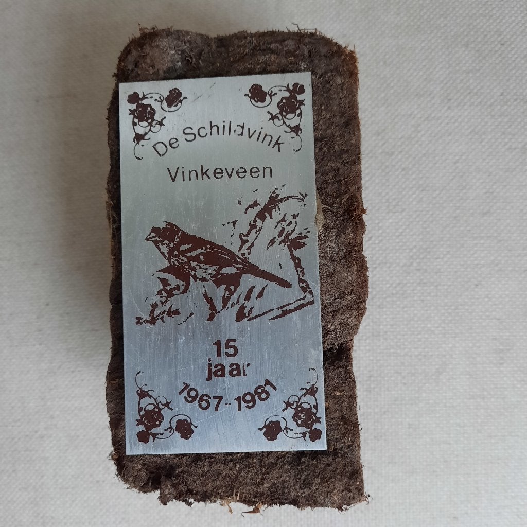 Vogelvereniging de Schildvink Vinkeveen Herdenkingsplaatje, Ophalen of Verzenden