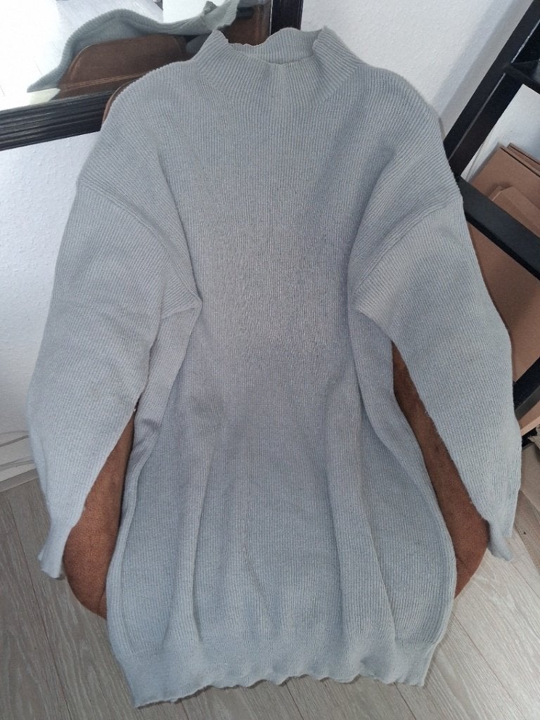 Grijze gebreden trui - jurk XXL, Verzenden, Maat 46/48 (XL) of groter, Zo goed als nieuw, Grijs