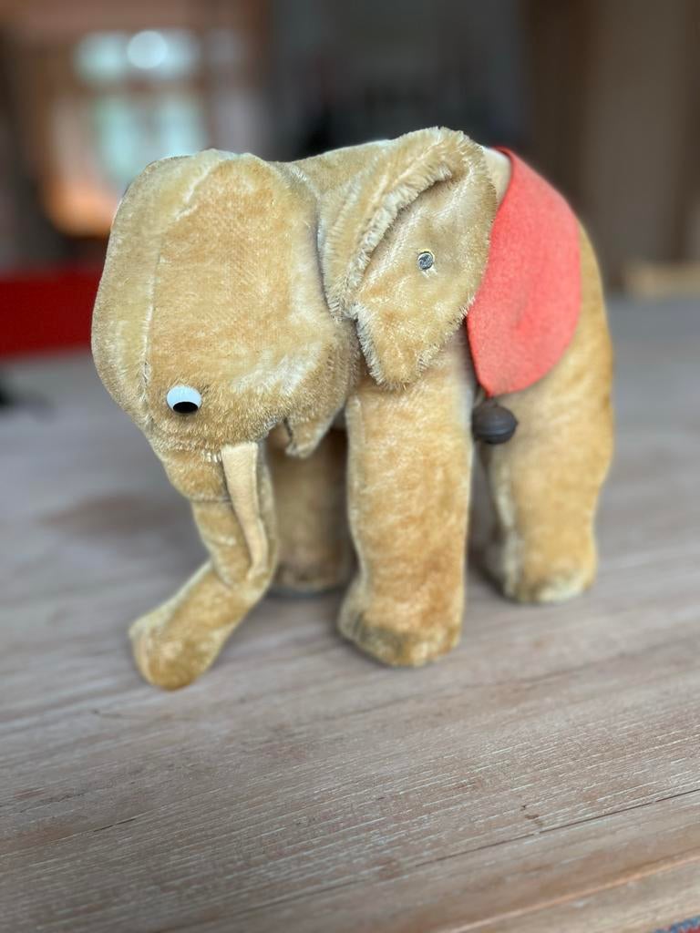 Steiff Knopf-im-Ohr olifant (jaren '70) - 21 cm, Ophalen of Verzenden, Gebruikt, Olifant