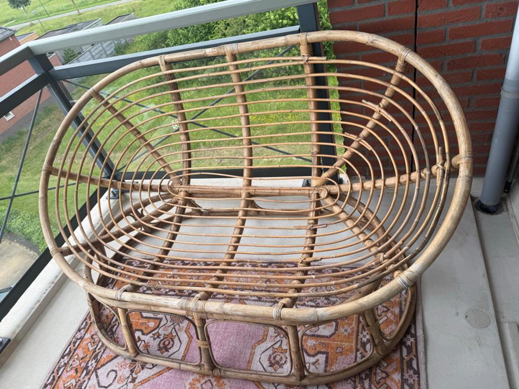 Mamasan en Papasan rotan tuinset, Gebruikt, Rotan, 3 zitplaatsen, Ophalen of Verzenden