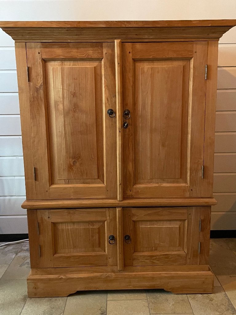 Teak houten kast, bestaande uit 3 etages, Ophalen, Gebruikt