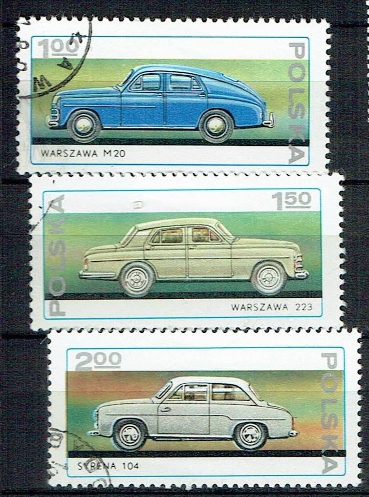 Polen Antieke Automobielen Warszawa Syrena Polonez, Verzenden, Gestempeld, Auto's