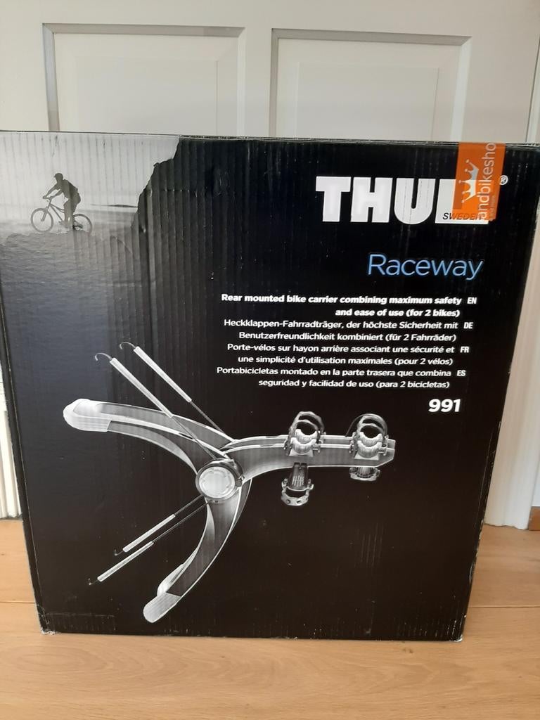 Thule Raceway 991 fietsendrager, Ophalen of Verzenden, 2 fietsen, Zo goed als nieuw, Achterklepdrager