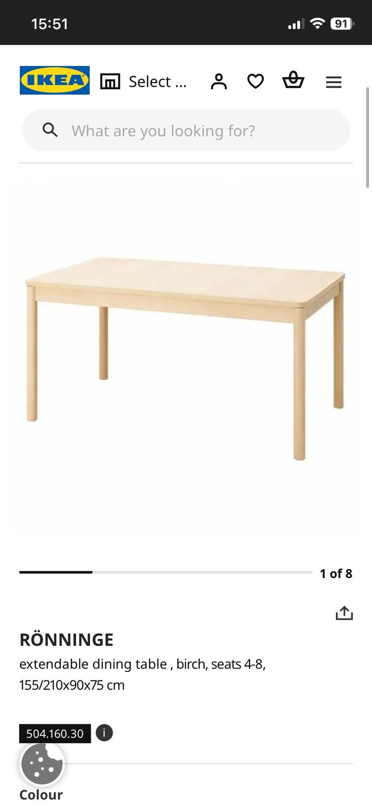 Uitschuifbaar eettafel ikea - geen schade, Ophalen of Verzenden, Zo goed als nieuw, Rechthoekig, 50 tot 100 cm