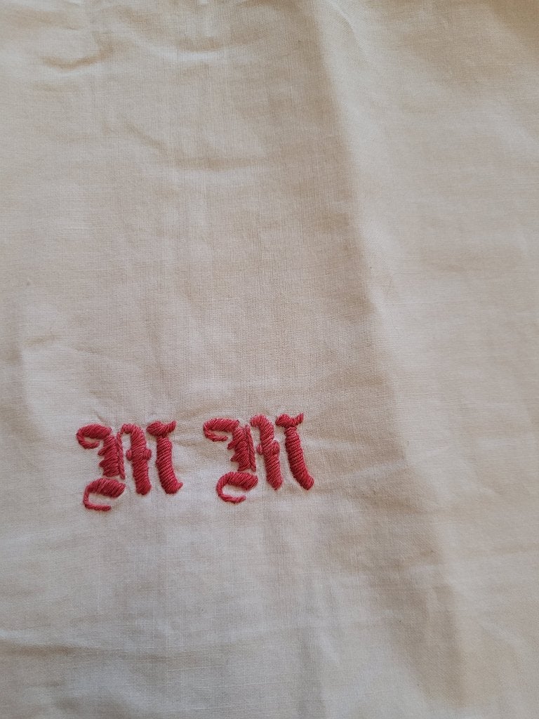 Antiek kussensloop met monogram, Antiek en Kunst, Antiek | Kleden en Textiel, Ophalen of Verzenden