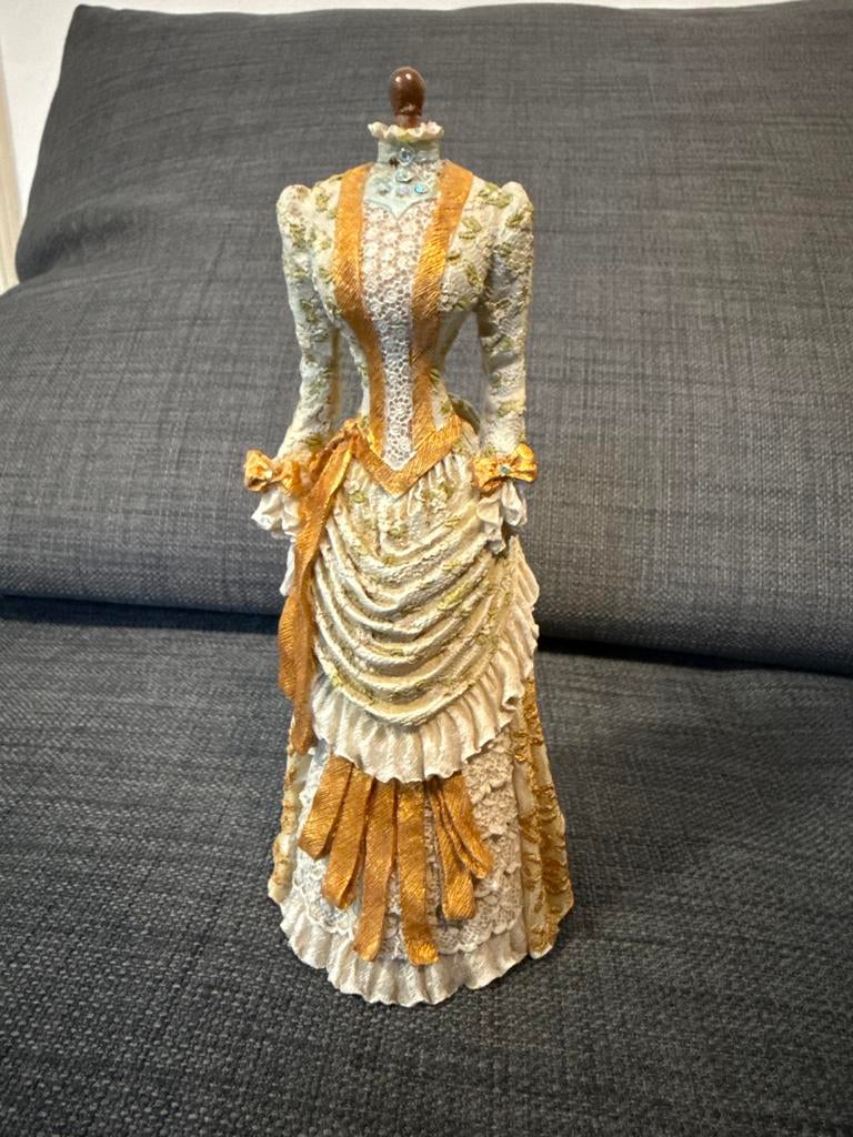 Vintage Victoriaans Jurk Mannequin Beeldje, Huis en Inrichting, Ophalen, Vintage, Meerkleurig, Overige materialen