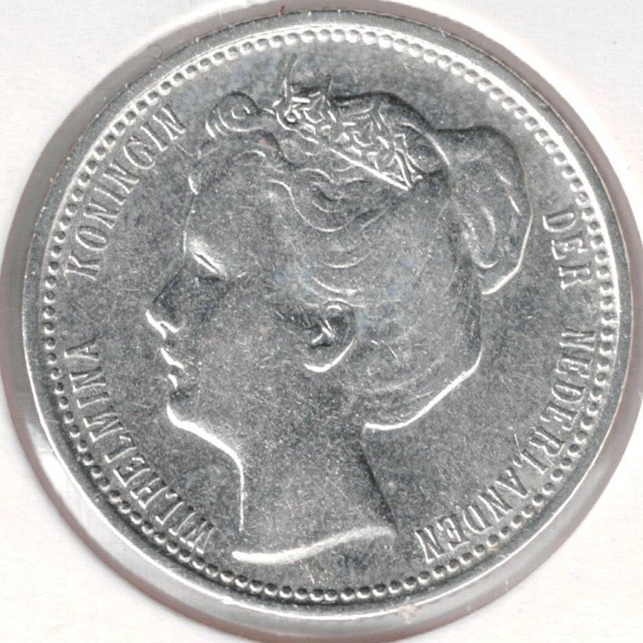 25 Cent in zilver Wilhelmina uit 1902 ZF+ Cat: 65, Zilver, 25 cent, Ophalen of Verzenden, Koningin Wilhelmina