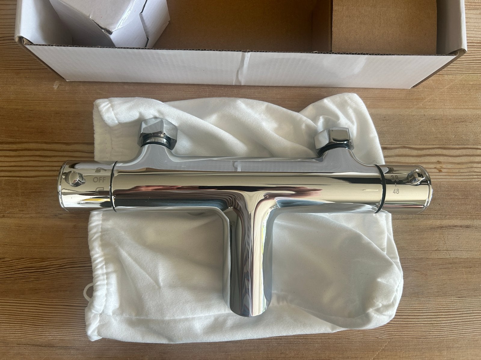 Saniclear Talpa badkraan thermostaat met houder, Doe-het-zelf en Verbouw, Sanitair, Ophalen of Verzenden, Nieuw, Chroom, Kraan