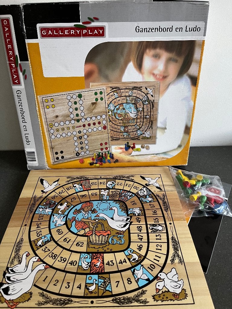 Ganzenbord en Ludo van hout, Een of twee spelers, Ophalen of Verzenden, Zo goed als nieuw
