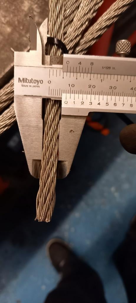Rvs staal kabels  8 mm, Doe-het-zelf en Verbouw, IJzerwaren en Bevestigingsmiddelen, Ophalen, 250 mm of meer, Overige typen, Zo goed als nieuw