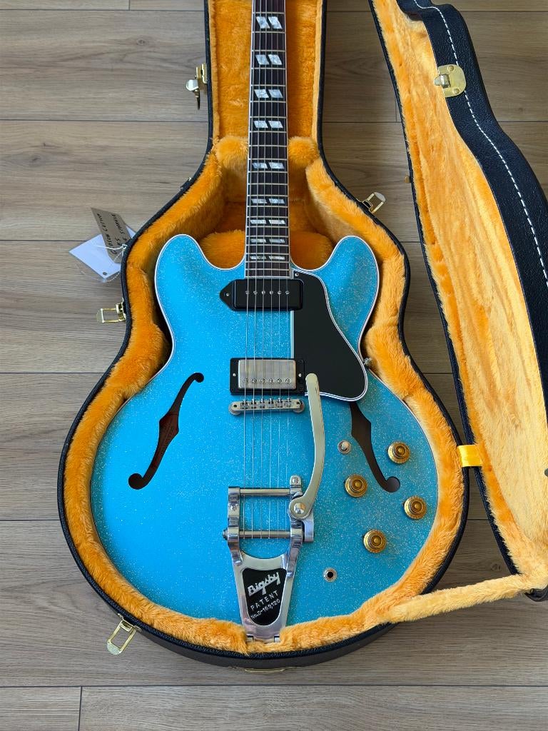 Gibson Custom 1964 ES-345 Reissue, VOS, Sapphire Mist Demo, Muziek en Instrumenten, Snaarinstrumenten | Gitaren | Elektrisch, Ophalen of Verzenden