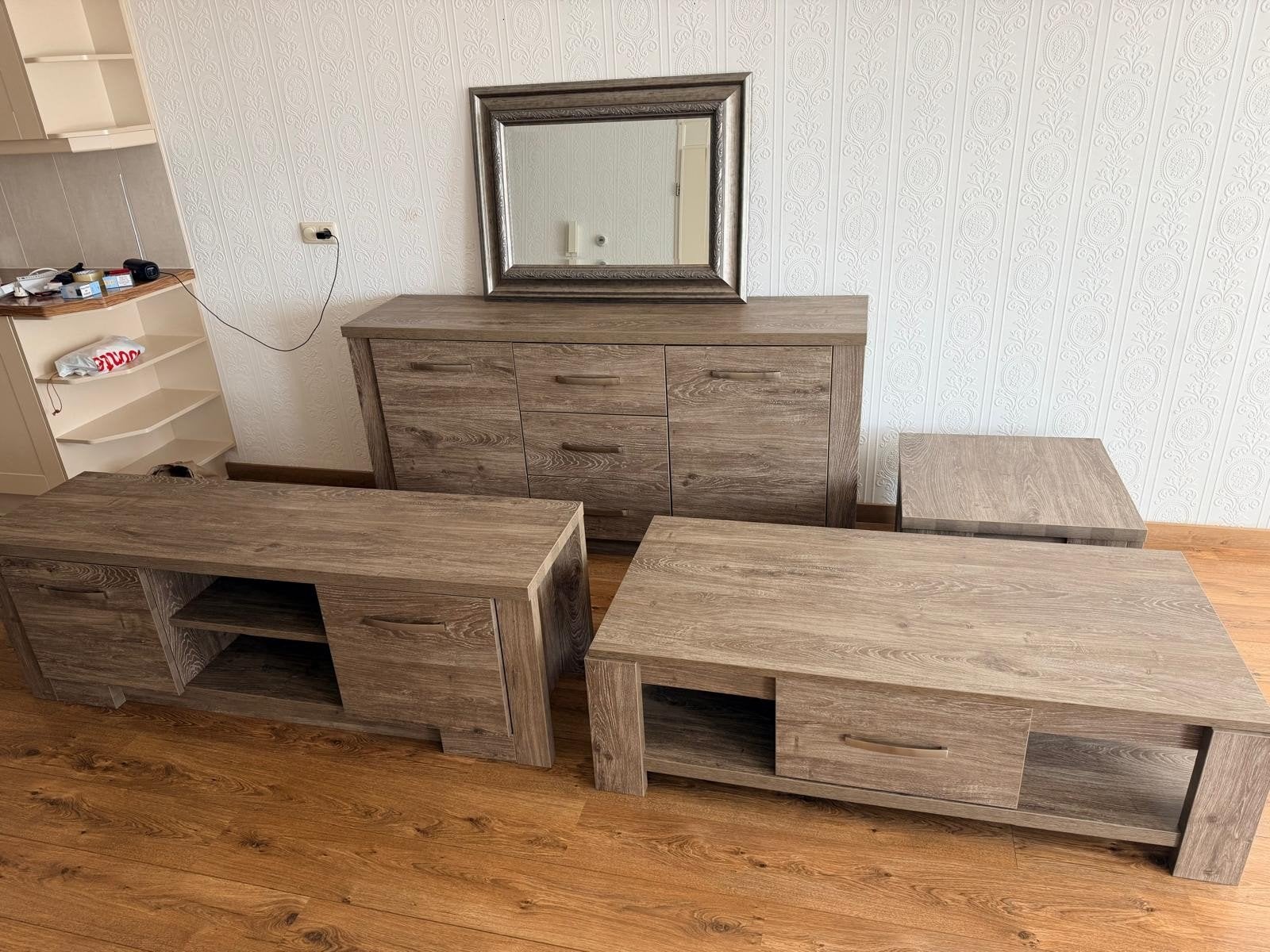 Complete Woonkamerset - Dressoir, TV-meubel, Salontafel,, Ophalen of Verzenden, Zo goed als nieuw, 25 tot 50 cm, Met deur(en)