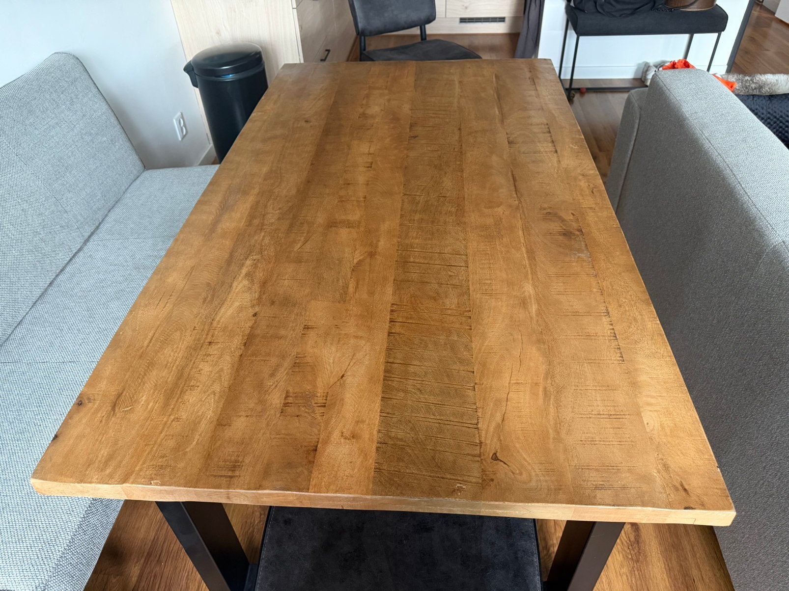 Houten eettafel, Ophalen, 200 cm of meer, 50 tot 100 cm, Zo goed als nieuw