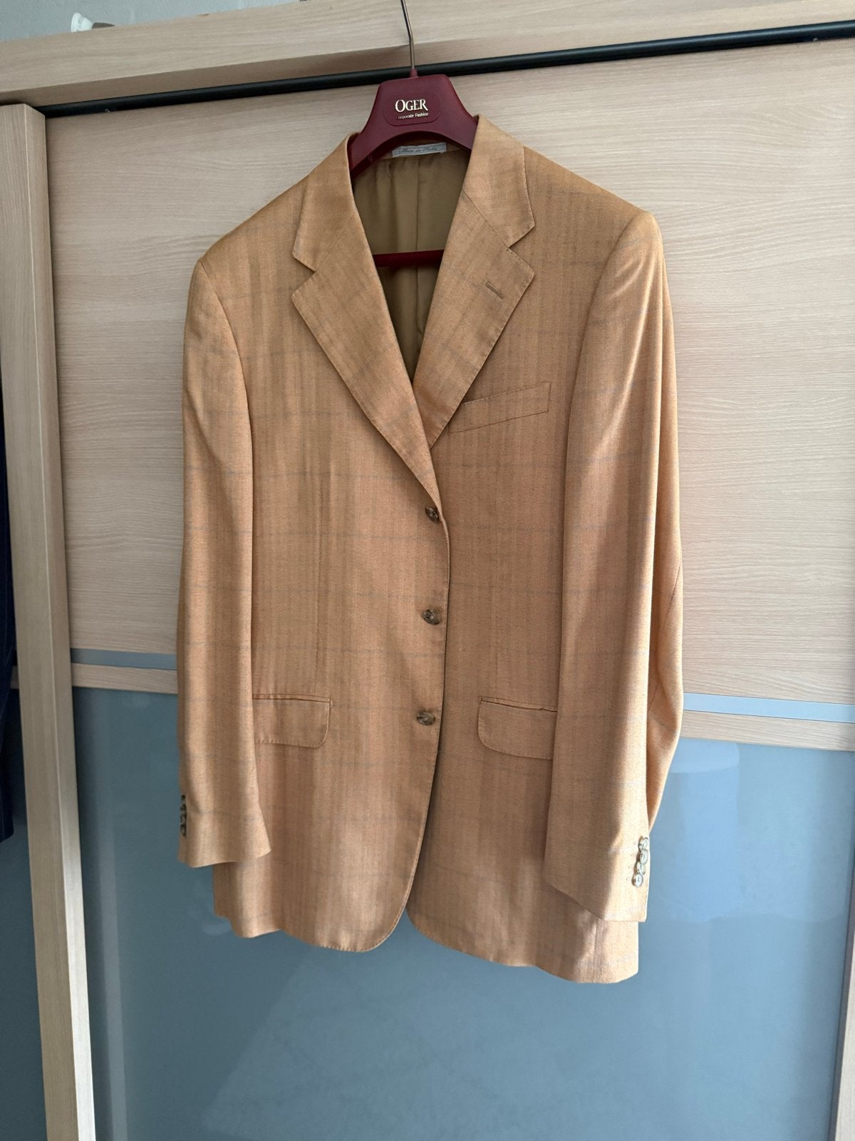 Corneliani Oger colbert maat 50 (L) - Beige/Bruin, Kleding | Heren, Kostuums en Colberts, Ophalen of Verzenden, Zo goed als nieuw