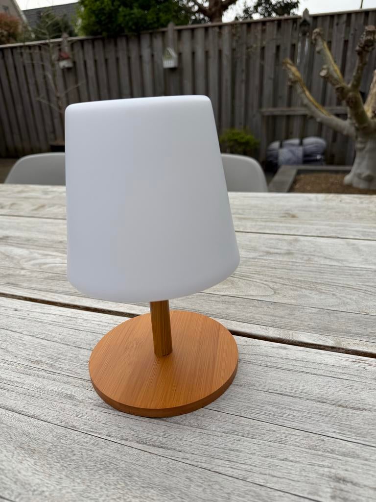 Lumisky draagbare LED tafellamp - Bamboe look, Ophalen of Verzenden, Zo goed als nieuw, Hout, Minder dan 50 cm