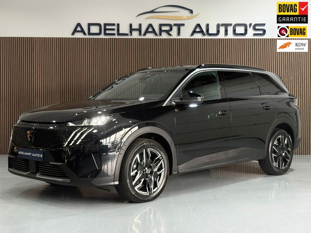 Peugeot 5008 1.2 Hybrid 145 Allure 7 Pers. 5 X Voorraad Auto, Auto's, Peugeot, 145 pk, Gebruikt, Zwart, 1199 cc