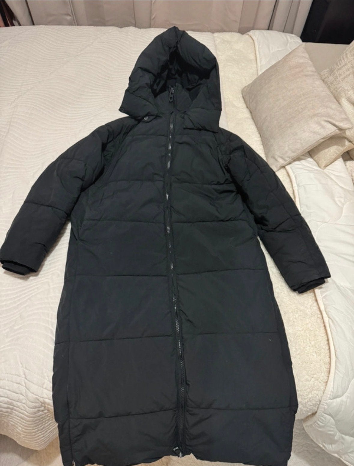 Zara extra long puffer jas winterjas zwart XS/S, Ophalen of Verzenden, Gedragen, Maat 34 (XS) of kleiner, Zwart