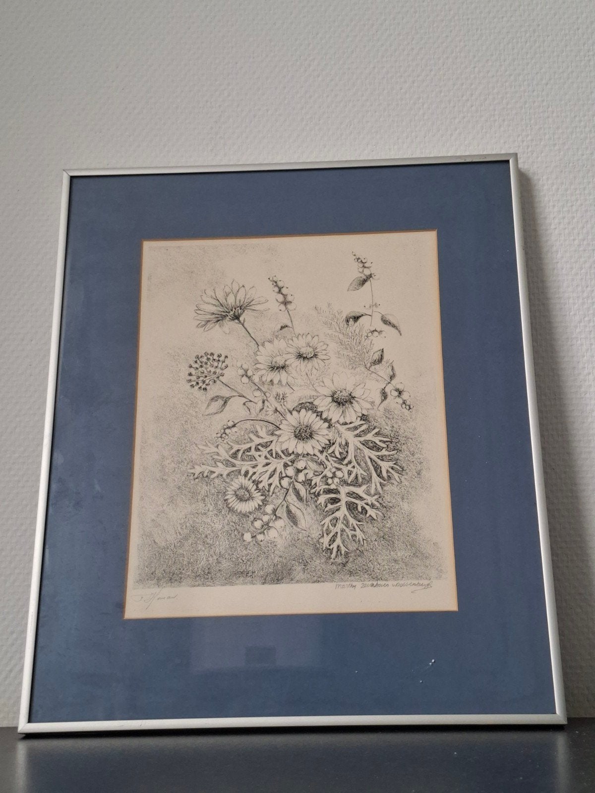 Dobbenburgh wilde bloemen gericht aan muze Marthy, Antiek en Kunst, Ophalen of Verzenden