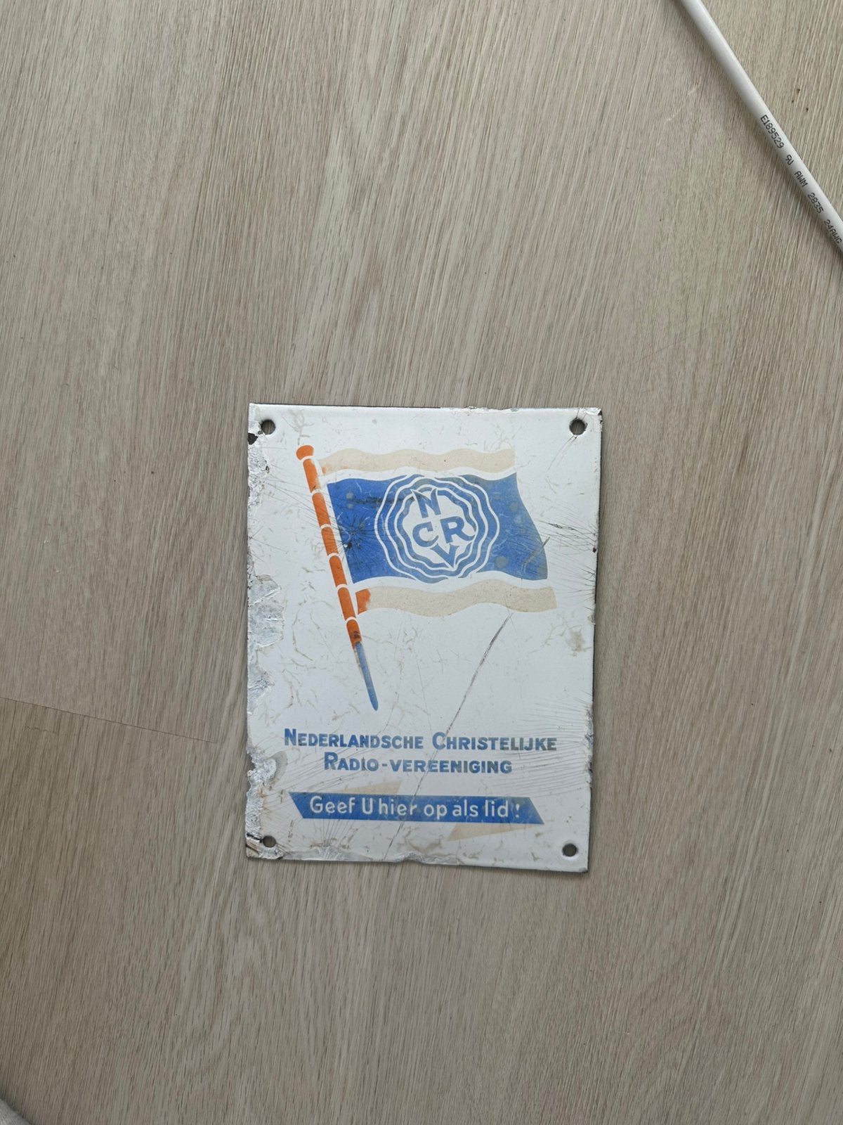 NCRV bordje vintage, Ophalen of Verzenden, Zo goed als nieuw, Trein, Overige typen
