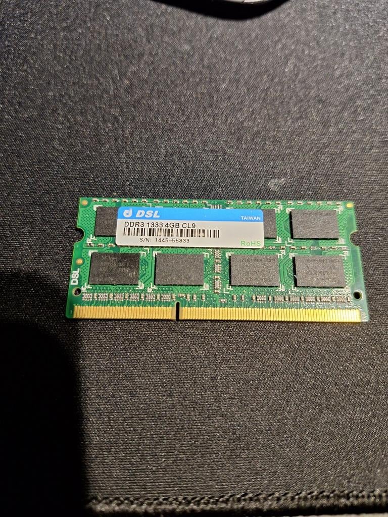 SODIMM laptop intern geheugen DDR3 1333 4GB, Gebruikt, DDR3, Ophalen of Verzenden, Laptop
