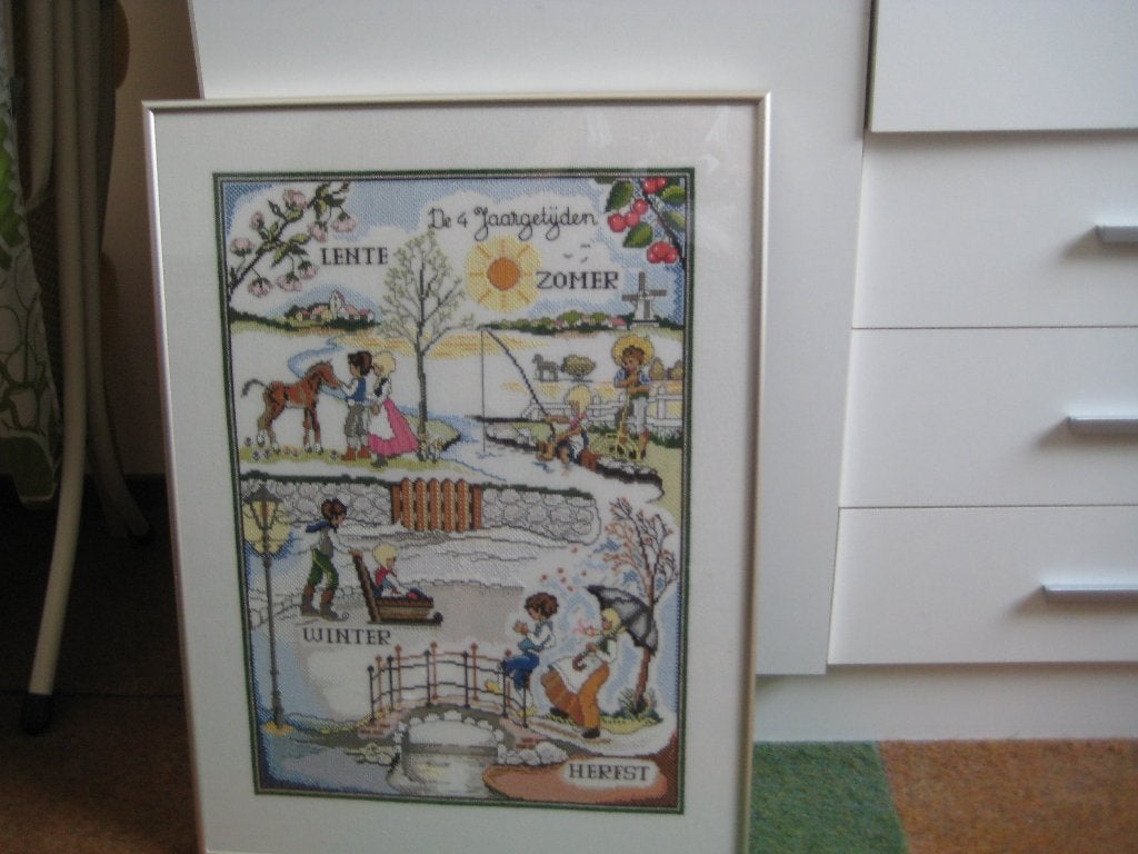 geborduurd schilderij, Ophalen of Verzenden, Nieuw, Minder dan 50 cm, Schilderij