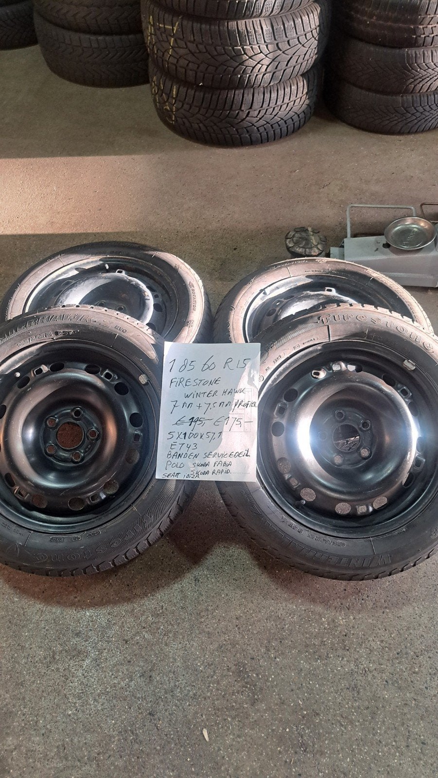 VW POLO / SEAT IBIZA / SKODA FABIA BANDEN SET 185/60R15 88 T, Auto-onderdelen, Ophalen, Gebruikt, 15 inch, Banden en Velgen