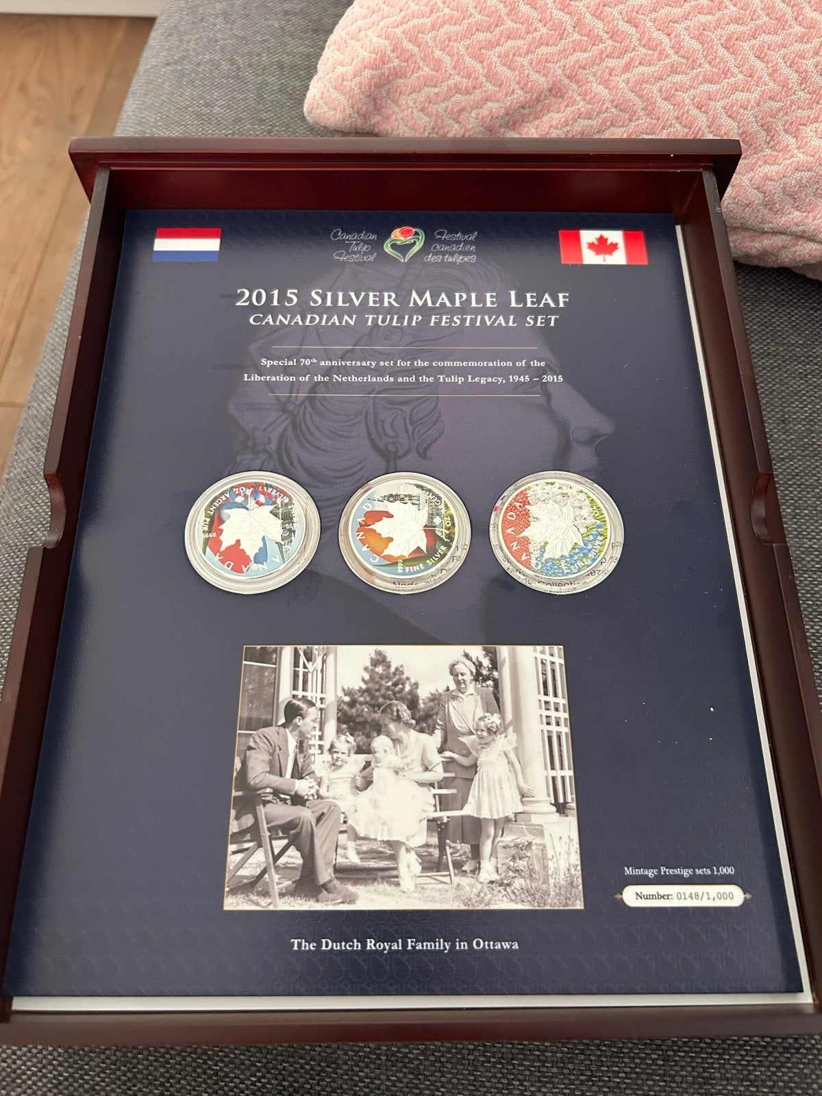 2015 Silver Maple Leaf Canadian Tulip Festival Set, Ophalen of Verzenden, Koningin Beatrix, Euro's