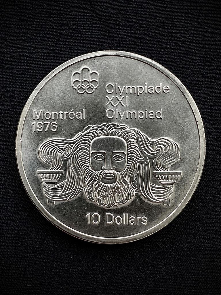 Canadese zilveren $10 munt uit 1976, Ophalen of Verzenden, Noord-Amerika, Zilver