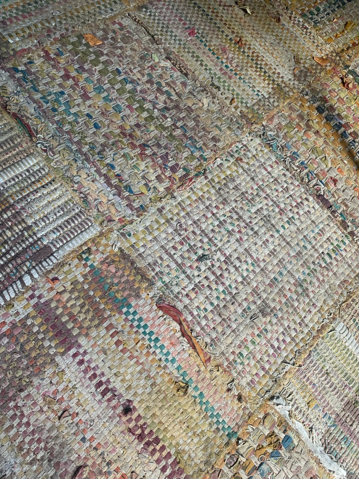Geweven patchwork kleed 200x150 cm - Gebruikt, Ophalen, Gebruikt, 100 tot 150 cm, Beige