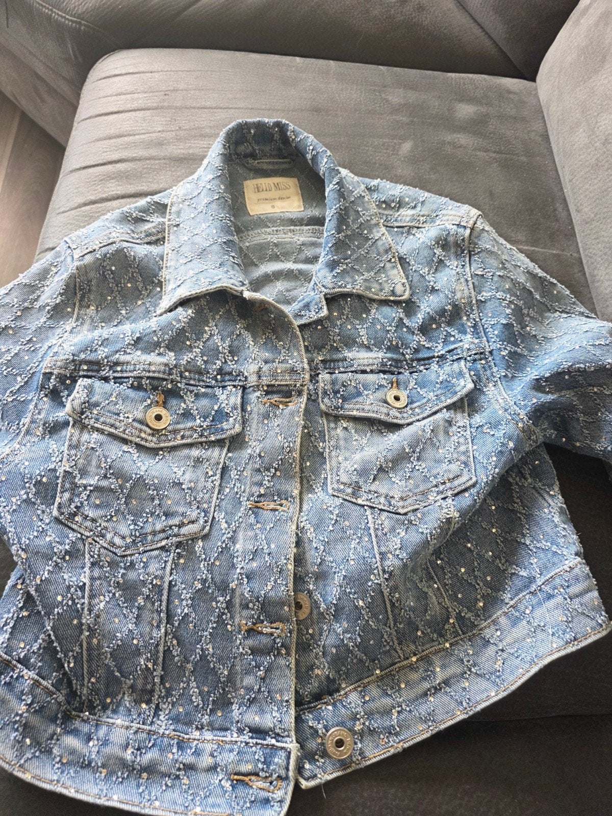glitter jasje, Kleding | Dames, Jassen | Zomer, Ophalen of Verzenden, Zo goed als nieuw, Maat 34 (XS) of kleiner, Blauw
