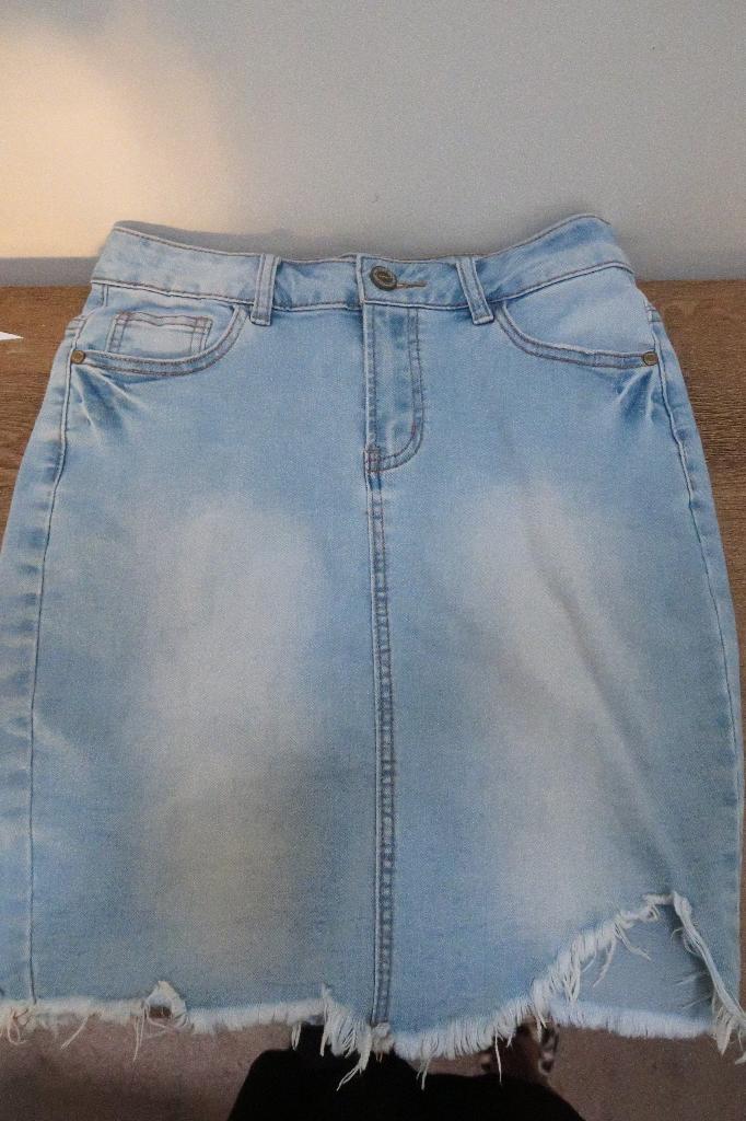 amisu lichtblauw spijkerrokje 36, Blauw, Ophalen of Verzenden, Zo goed als nieuw, Maat 36 (S)