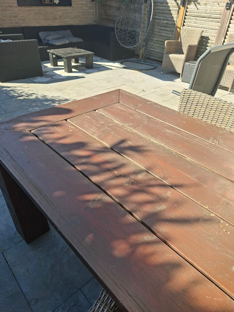 Tuintafel, Tuin en Terras, Tuintafels, Ophalen, Gebruikt, Rechthoekig, Hout