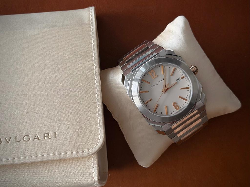 Bulgari Octo solotempo two tone - 38mm - 24 maanden garantie, Sieraden, Tassen en Uiterlijk, Horloges | Heren, Polshorloge, Zo goed als nieuw