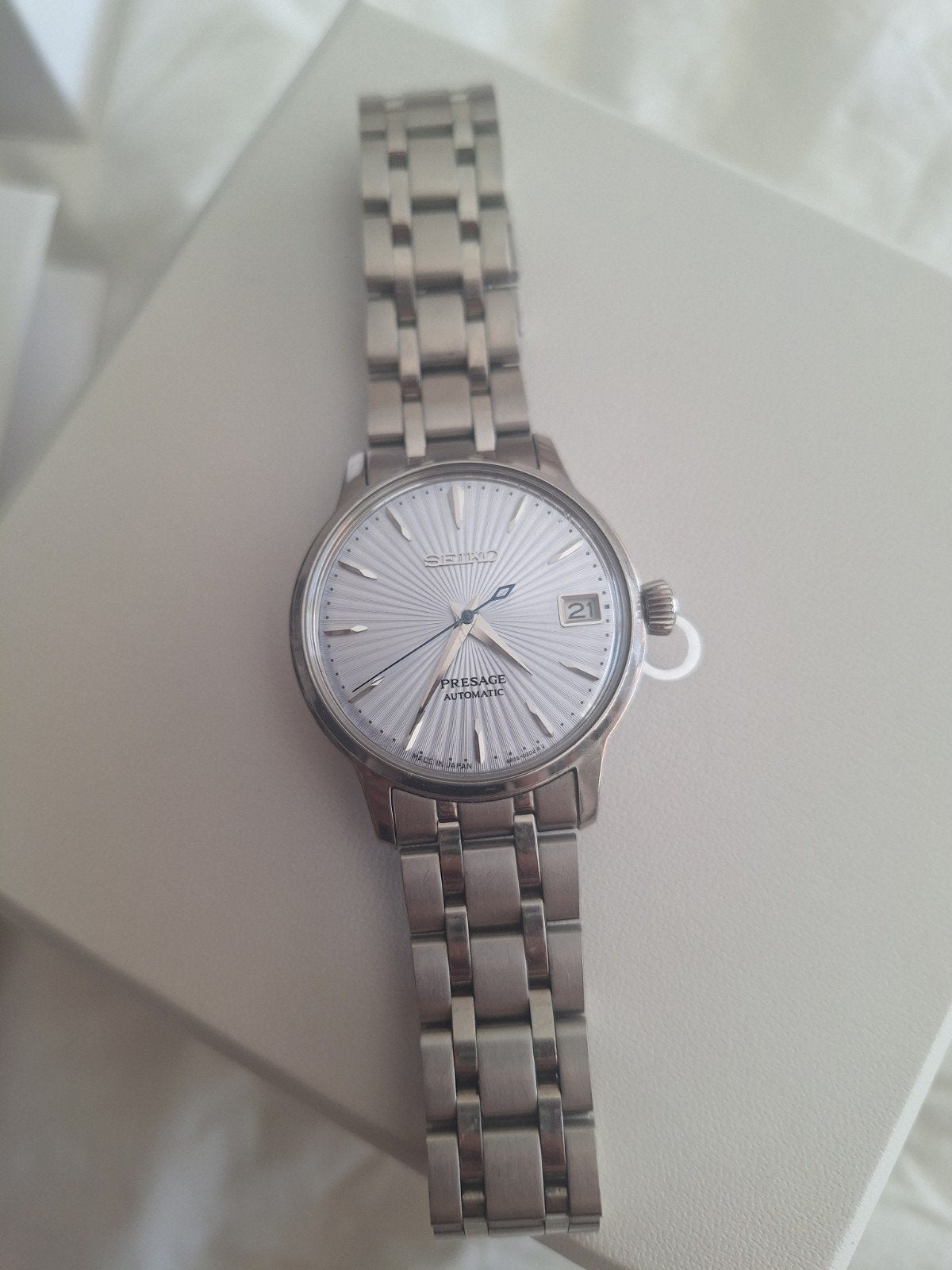Seiko Presage Automatisch Horloge met Schakels en Verpakking, Staal, Polshorloge, Ophalen of Verzenden, Zo goed als nieuw
