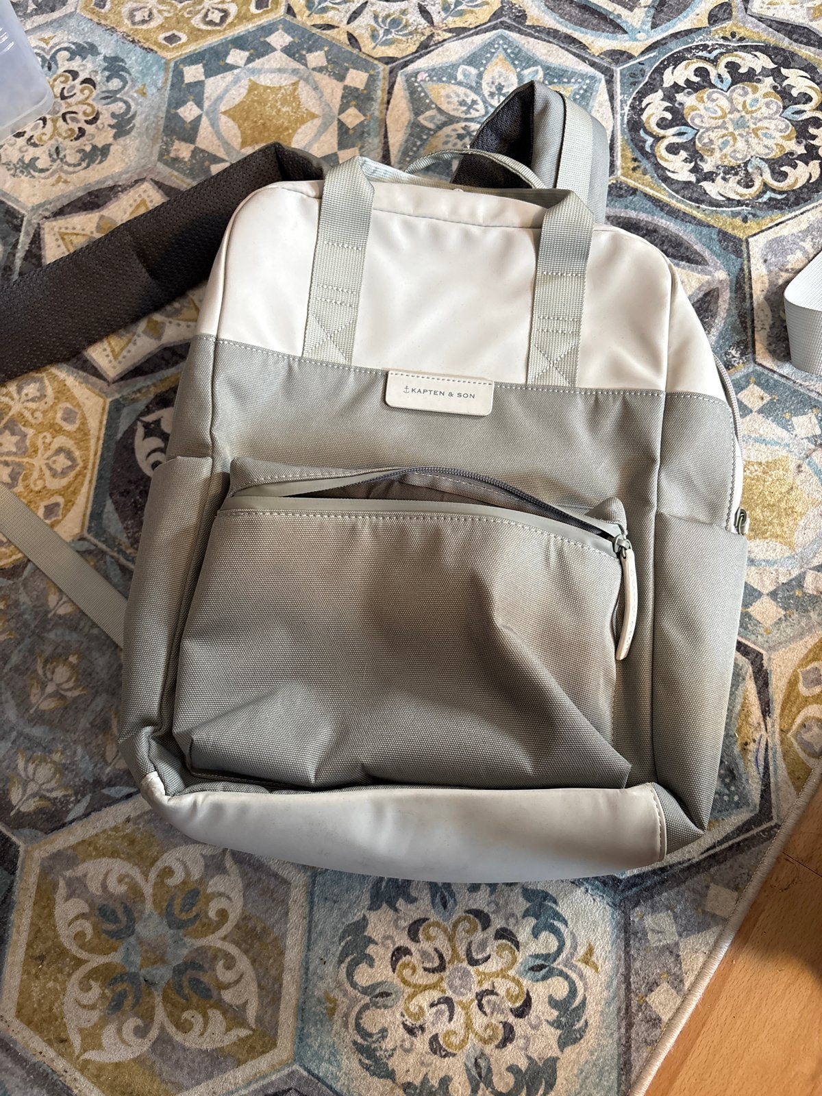 Kapten & Son Rugzak - Groen/Wit, 25 tot 40 cm, Ophalen of Verzenden, Zo goed als nieuw, Overige merken