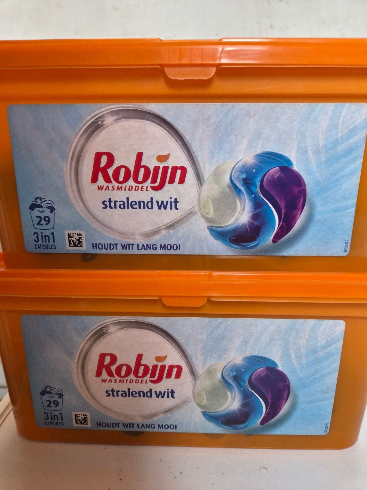Robijn Stralend Wit Was capsules - 2x29 stuks, Ophalen of Verzenden, Schoonmaakmiddel