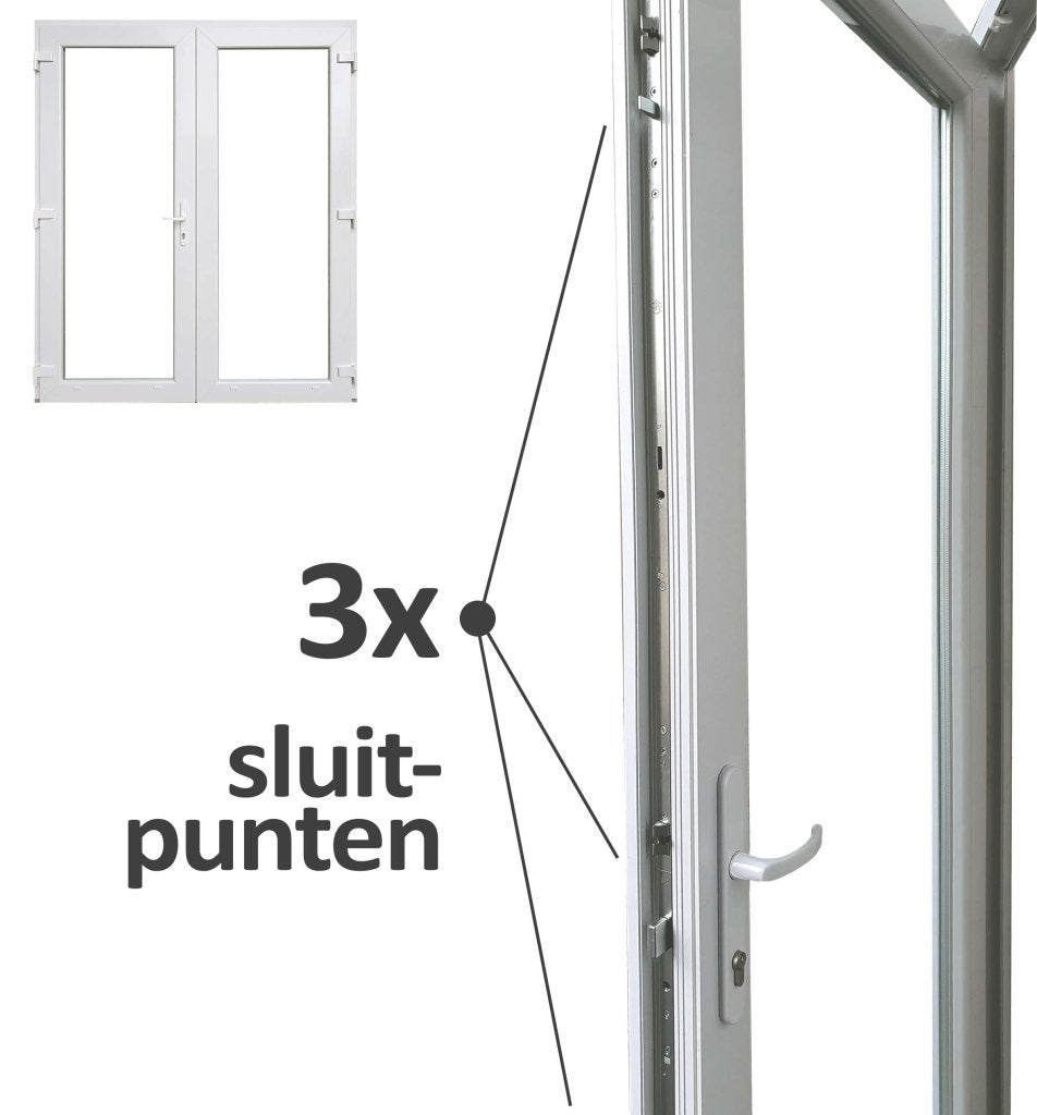 Dubbele deur Antraciet b180 x h215 RAL7016, Niet ingevuld, Kunststof, 120 cm of meer, Niet ingevuld