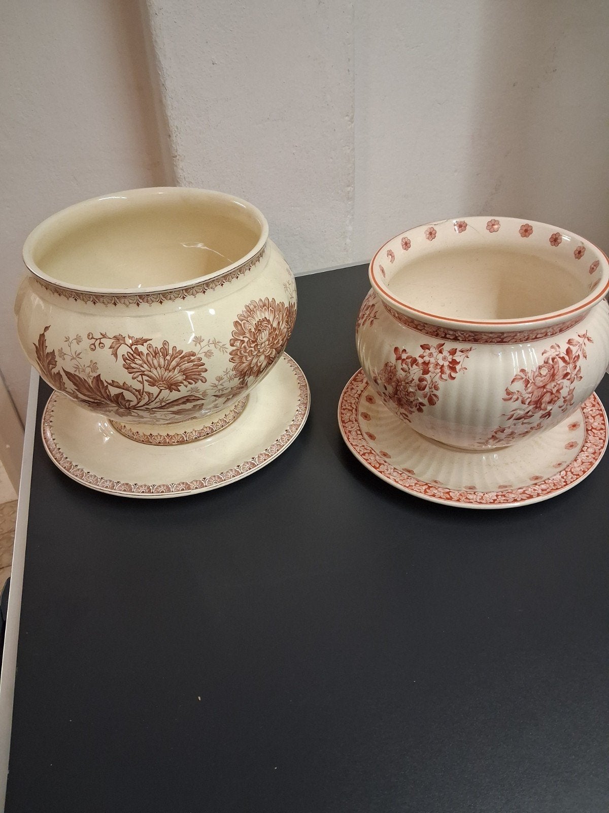 2 chachepotten bloempotten regout scm, Antiek en Kunst, Ophalen