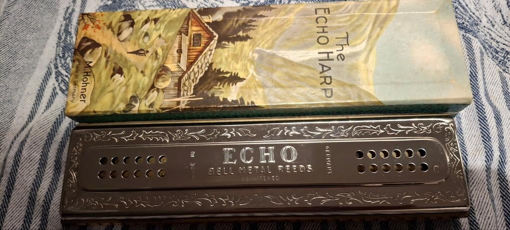 Hohner echo harp mond harmonika collectes item, Overige typen, Nieuw, Ophalen of Verzenden, Met koffer of doosje